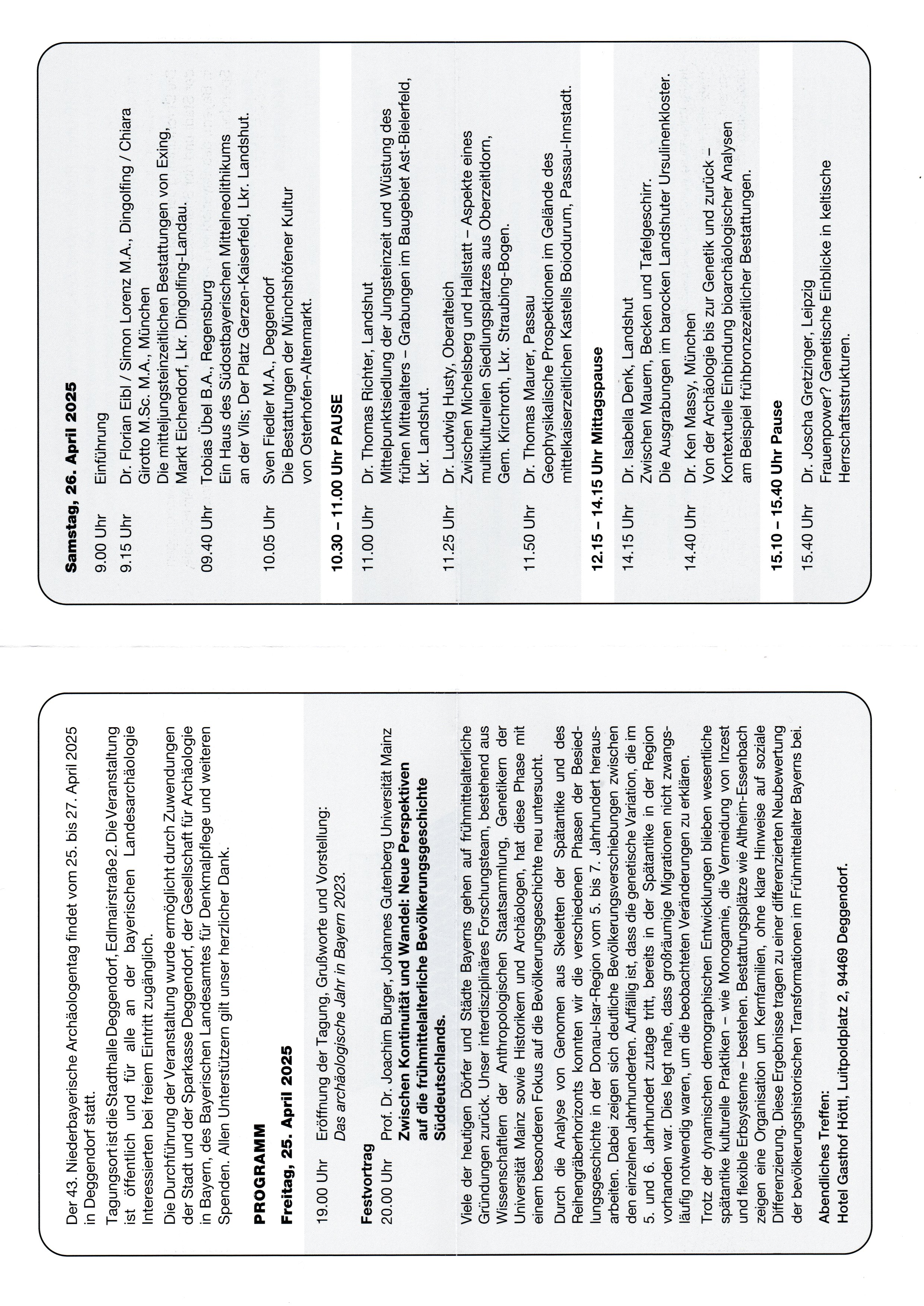 Niederbayerischer Archäologentag 2025