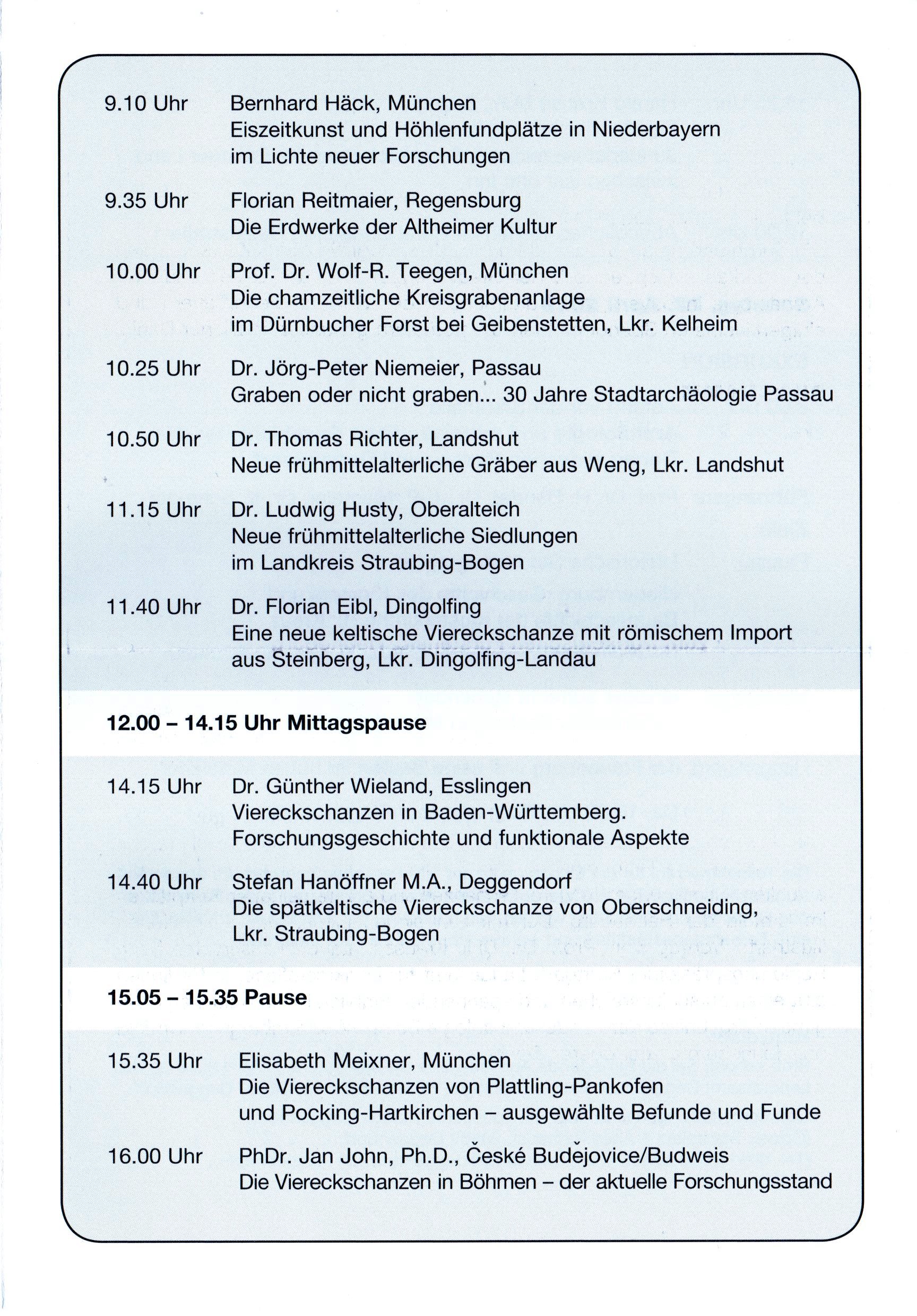 37. Niederbayerischer Archäologentag