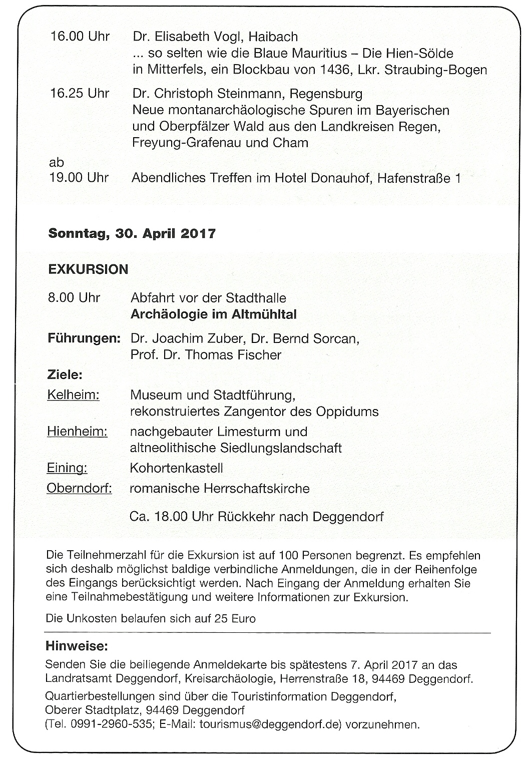 36. Niederbayerischer Arch&auml;ologentag